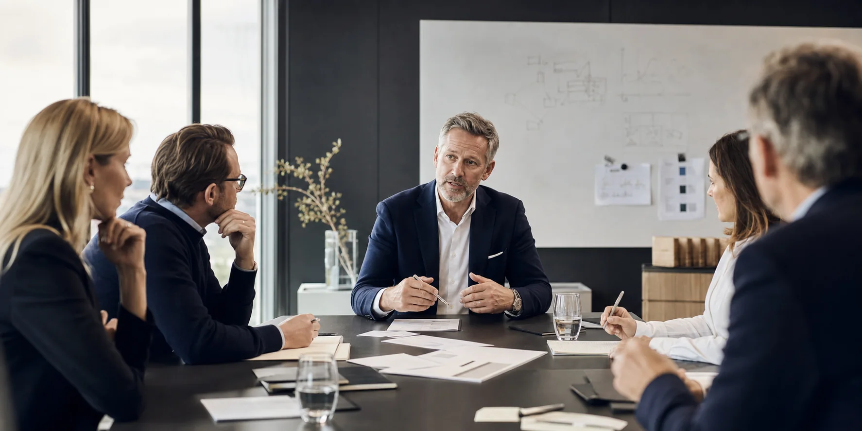 Interimleder leder et strategisk ledermøte