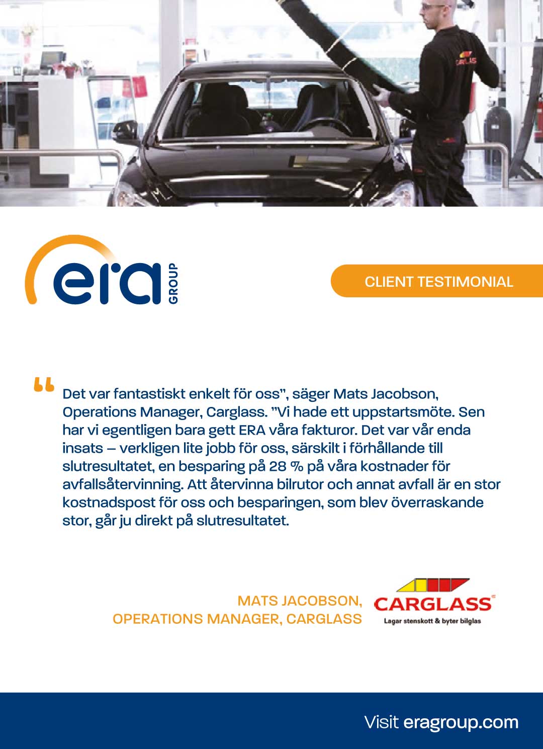Carglass service centre, ERA Group client reference