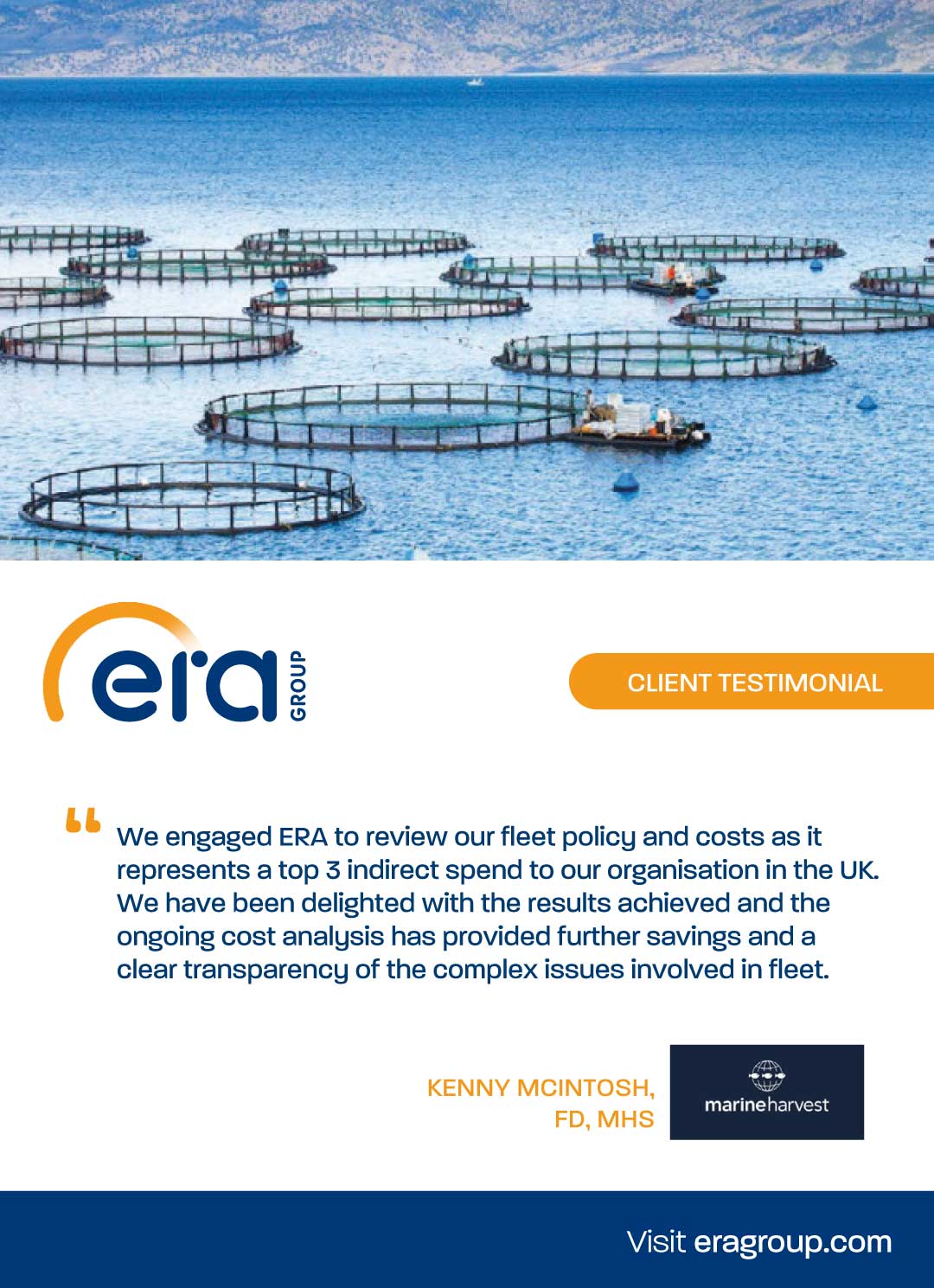 Marine Harvest fish farms, ERA Group client reference